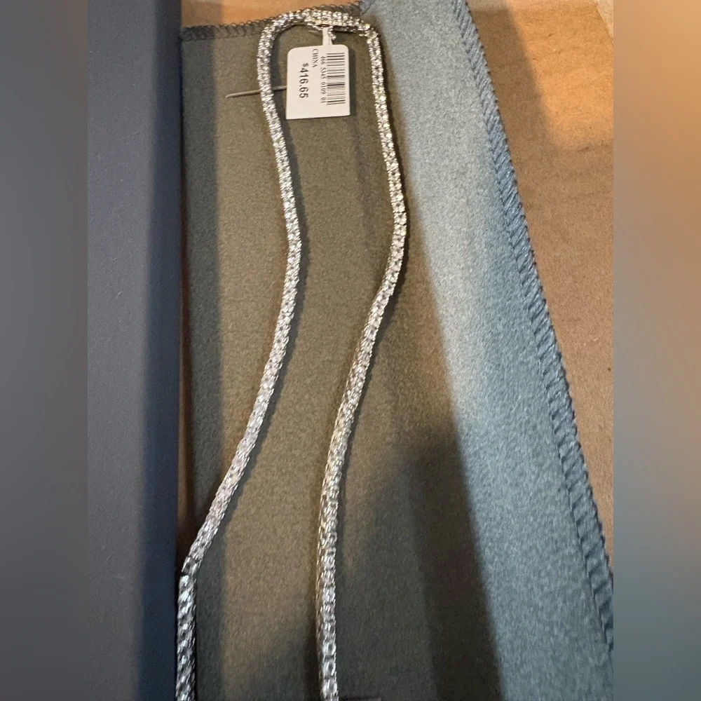 X SOLD X 18” Lab Created White Sapphire Sterling Silver Tennis Necklace - Picture 4 of 7